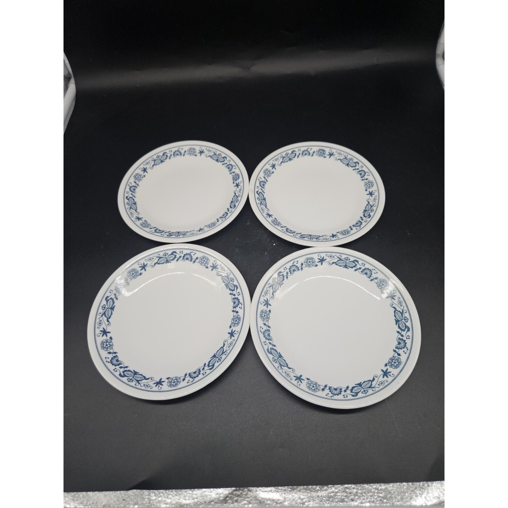 4 Corelle Old Town Blue Onion Dessert Bread & Butter Plates 6 3/4"